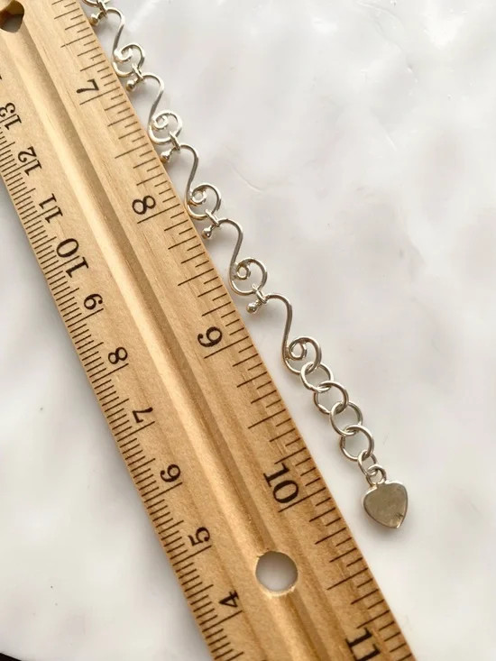 Silpada Silver Swirl Ankle Bracelet Tiny Bead Accents - Picture 5 of 5